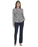 Womens Long Sleeve Ruffle Front Blouse