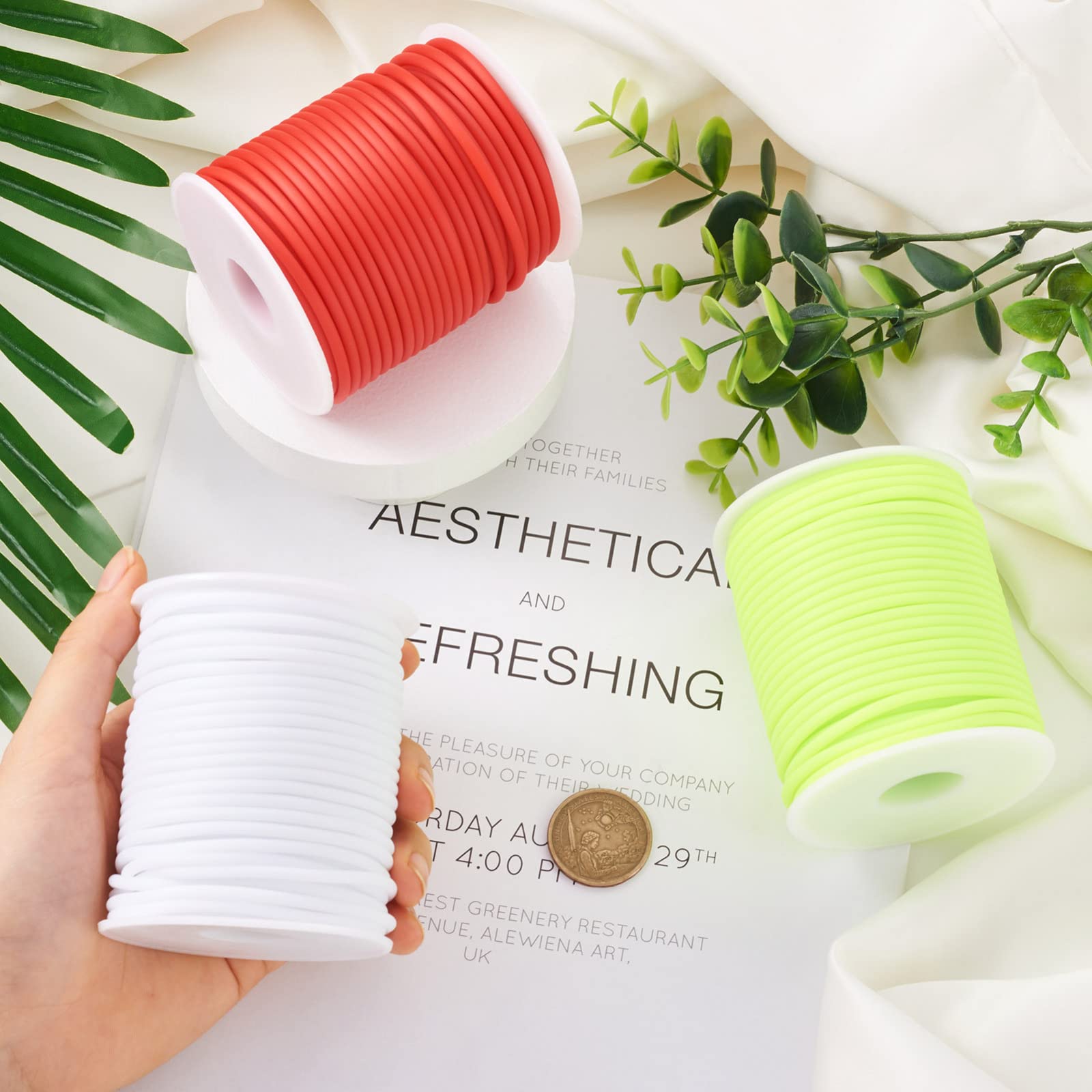 Crafans Rouleau De Cordon En Caoutchouc Creux De 2 Mm