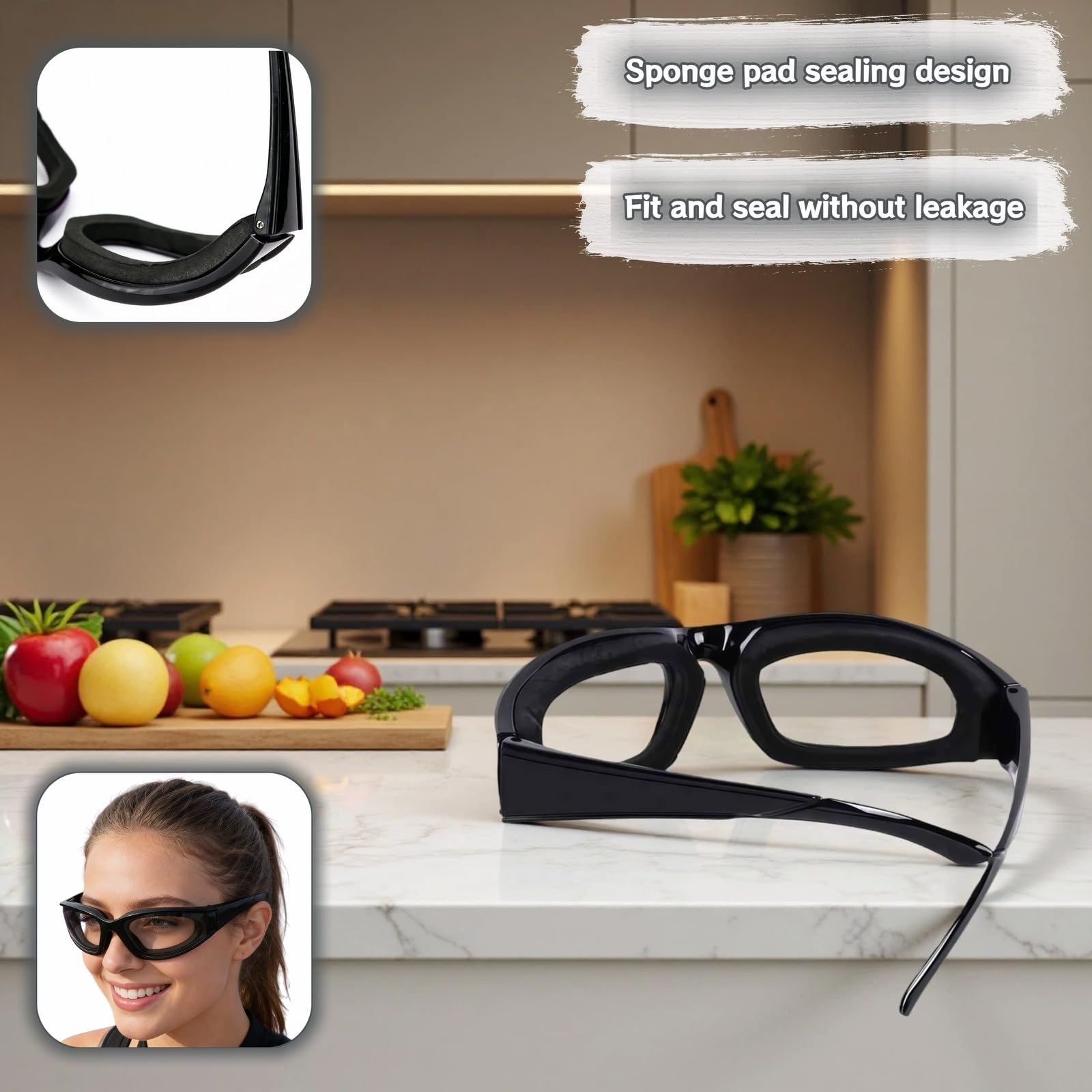 Lunettes anti-buée, coupe-vent et anti-poussière pour couper les oignons, cuisiner, griller, lunettes de sécurité ultra légères
