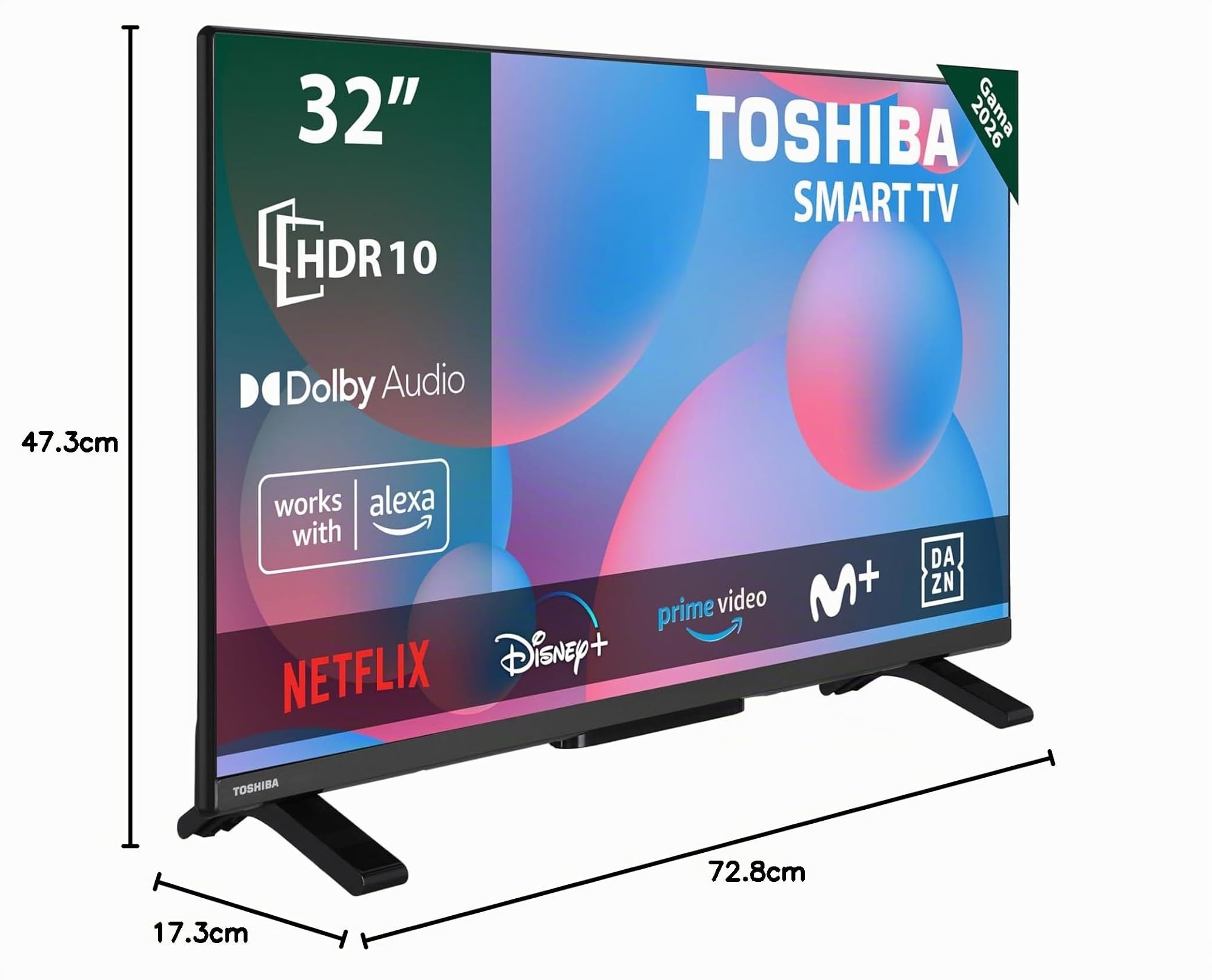 La TOSHIBA 32WV2563DG est une TV LED de 32" (80 cm) avec une r�solution HD 1366x768. Id�ale pour les petits espaces, elle offre une connectivit� WiFi pour acc�der a vos applications de streaming. Avec