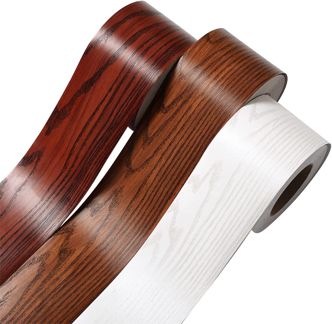 Wood Grain Wallpaper Border 32.8ft x 0.3ft Peel and Stick Wall Borders for Kitchen Bedroom Bathroom Ceiling Decor Sticker,Matte Black