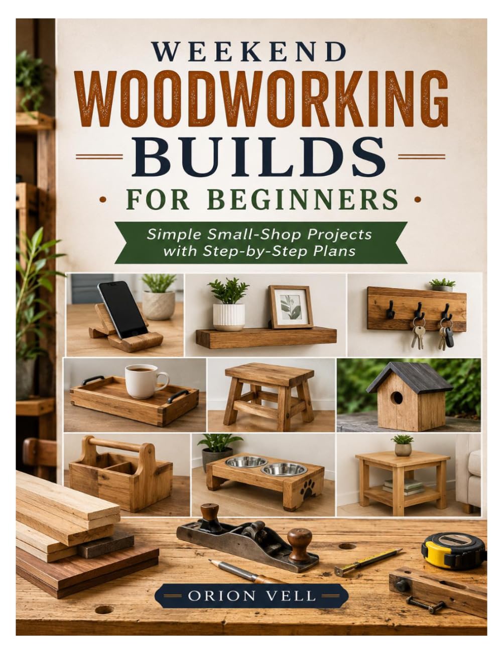 WEEKEND WOODWORKING BUILDS FOR BEGINNERS: Simple Small-Shop Projects with Step-by-Step Plans