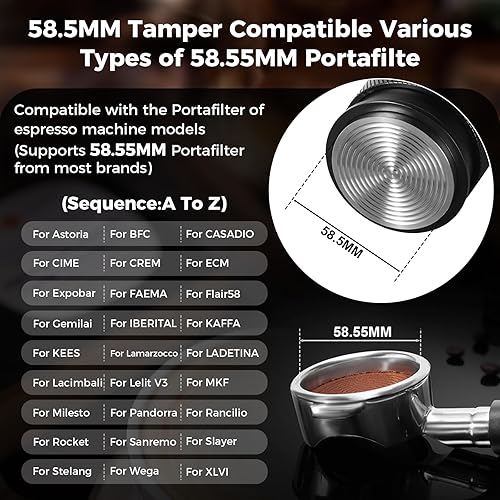 Vista 29 de IKAPE Coffee Products, manipulación de café expreso de 2.087 in, manipulación calibrada de café barista premium con resorte cargado, manipulación