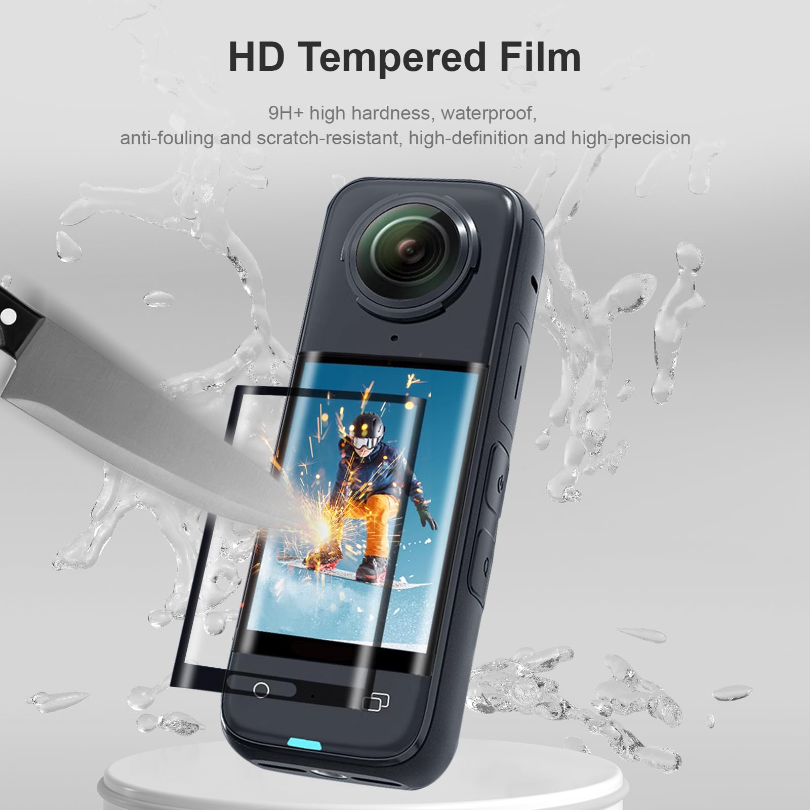 FiTSTILL Kit Protection Complet Pour Insta360 GO Ultra - Coque Silicone + Film Écran Verre Trempé 9H + Bouchon Objectif Silicone - Anti-Chocs Et Rayures