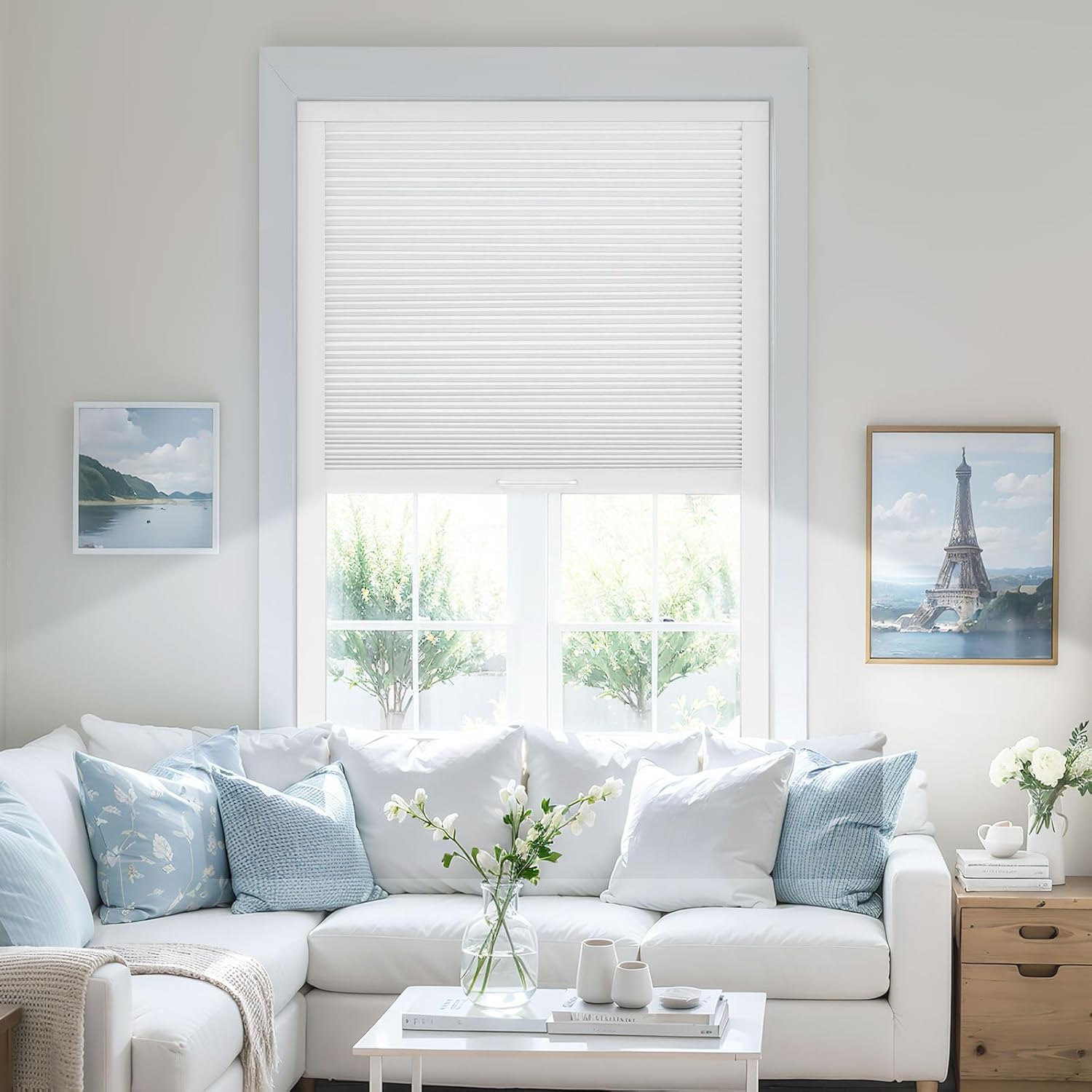 UrMoon Skylight Shades for Ceiling Window Easy Install Skylight Cover Honeycomb Design Cellular Blinds for Inclined Sun Room Windows (Light Filtering - Smoky Gray, Customize)