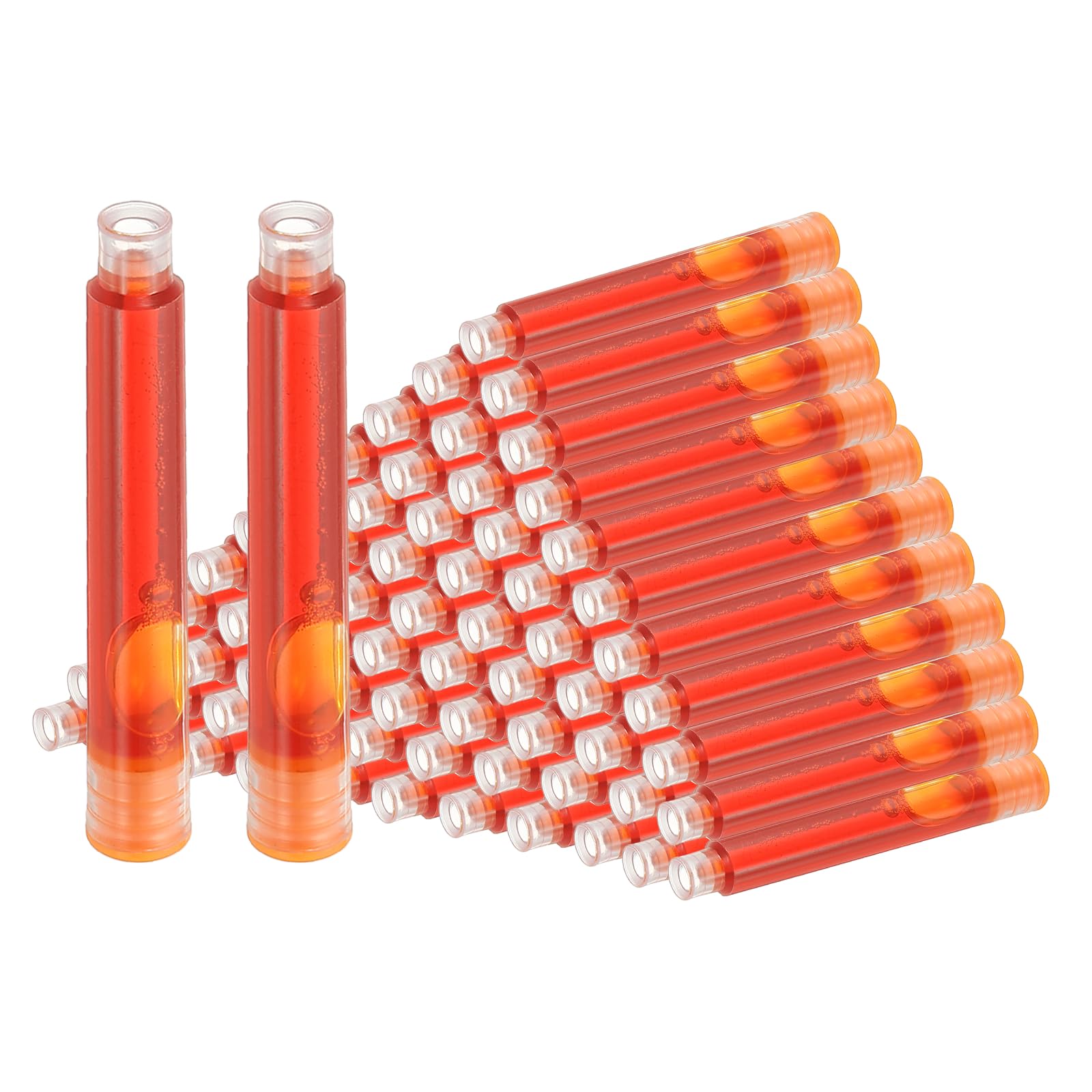 PATIKIL 72Pcs Fountain Pen Ink Refills 3.4mm Bore Diameter Orange Ink Cartridges International Stand Refill Cartridges for Pen Writing Business