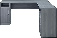 Vista 6 de Techni Mobili Escritorio funcional para computadora en forma de L con almacenamiento, L es 59.5 pulgadas de ancho x 59.5 pulgadas de largo