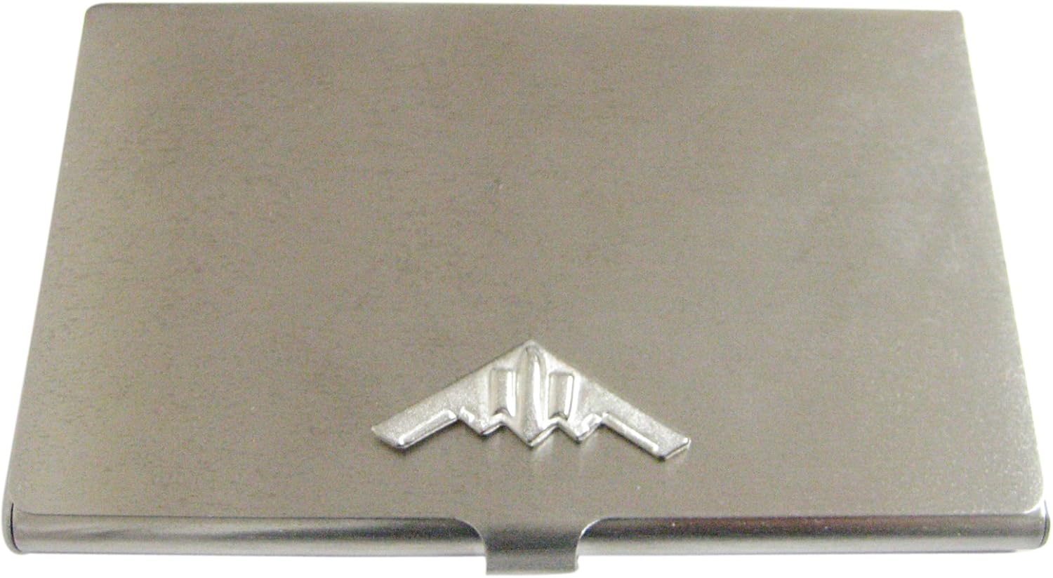 Kiola Designs Silver Toned Stealth Bomber Plane Business Card Holder