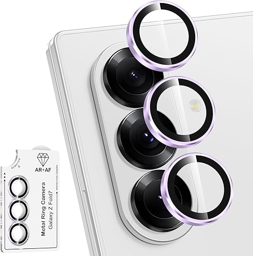 Miniatura 309 de Protector de lente de cámara para Samsung Galaxy S25 FE, cubierta individual de lente de vidrio templado con anillo de metal, [fuerte adsorción]