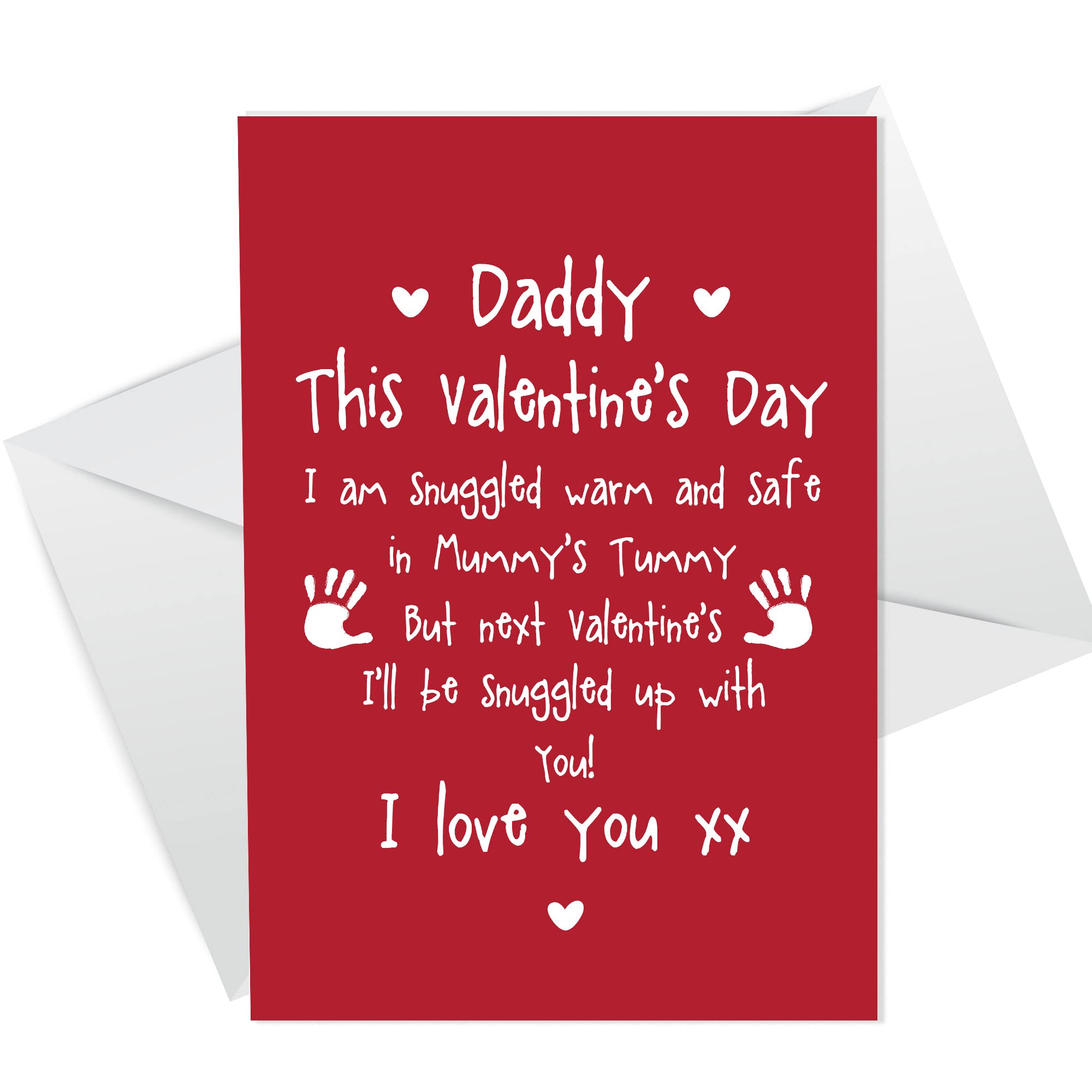 Cute Daddy to Be Valentines Card Love Baby Bump Poem For Daddy Father Pregnant Cute