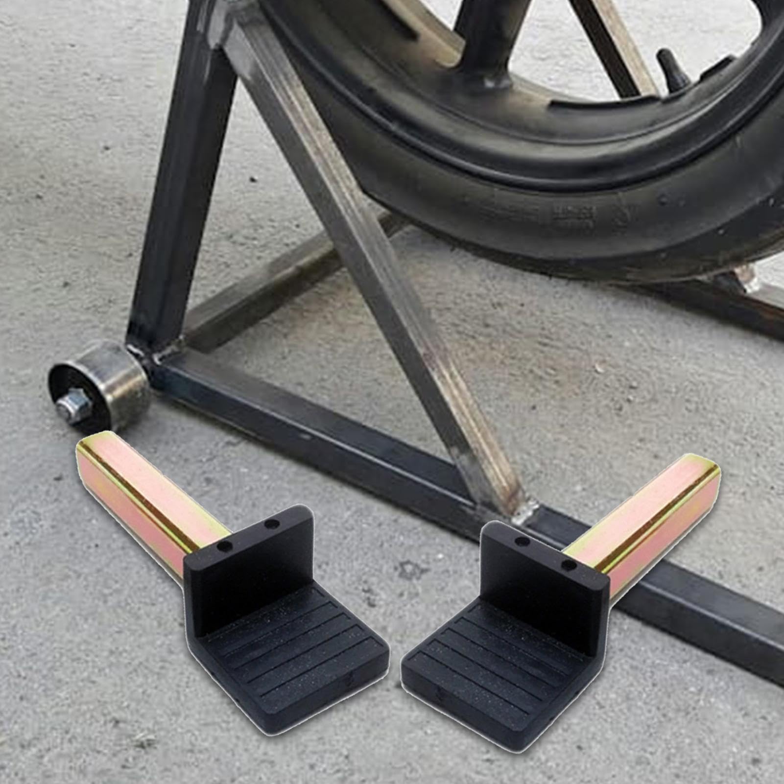 Kit Support De Paddock Arrière Pour Moto - 2 Crochets En Fer Galvanisé, Pour Entretien Pneu Arrière, Charge Jusqu'à 400kg - 5