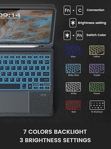 Miniatura 3 de Funda magnética con teclado retroiluminado para iPad Pro 12.9 (6543 generación) con trackpad multitáctil, 12.9 pulgadas, teclado mágico inalámbrico