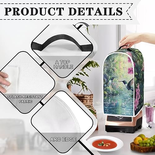 Vista 82 de doginthehole Hummingbird Blender Covers for Kitchen, Washable Appliance Covers Anti Fingerprint Stain Resistant Polyester Blender Dust Cover