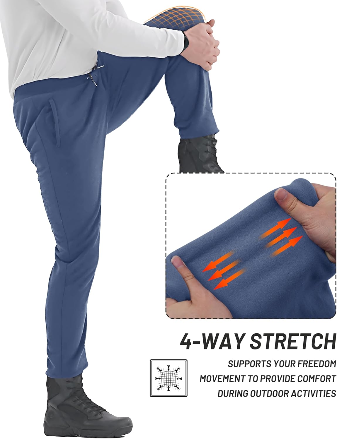 TACVASEN Men's Fleece Winter Pants Warm Sherpa Lined Sweatpants Heavyweight Thermal Lounge Athletic Track Joggers - Image 6