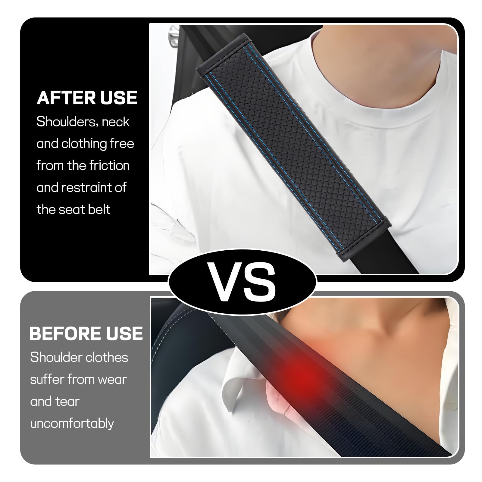2 fundas para cinturón de seguridad de automóvil, fundas suaves para correa de hombro para una conducción más cómoda, cojines de hombro para cinturón de seguridad de automóvil, protector
