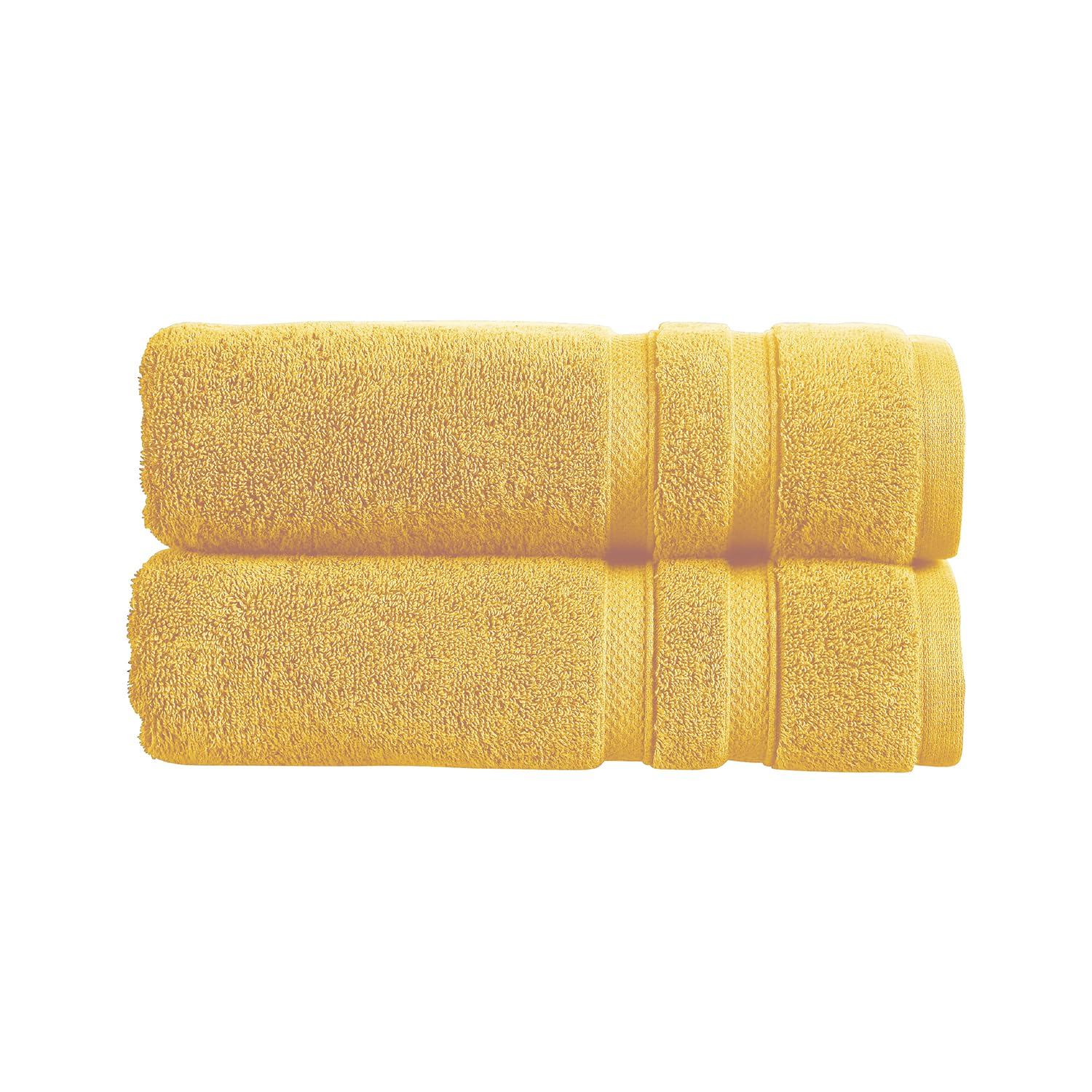 Christy Chroma Bath Towels | Set of 2 | Highly Absorbent Heavyweight 675GSM | Bold and Bright | Soft Velvety Smooth Bathroom Shower Towels | 100% Cotton | Sustainably Made | White — view 24