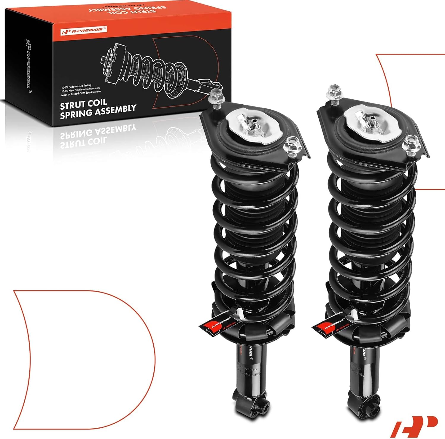 A-Premium Rear Pair (2) Complete Strut and Coil Spring Assembly Compatible with Subaru Crosstrek 2018-2019, Driver and Passenger Side