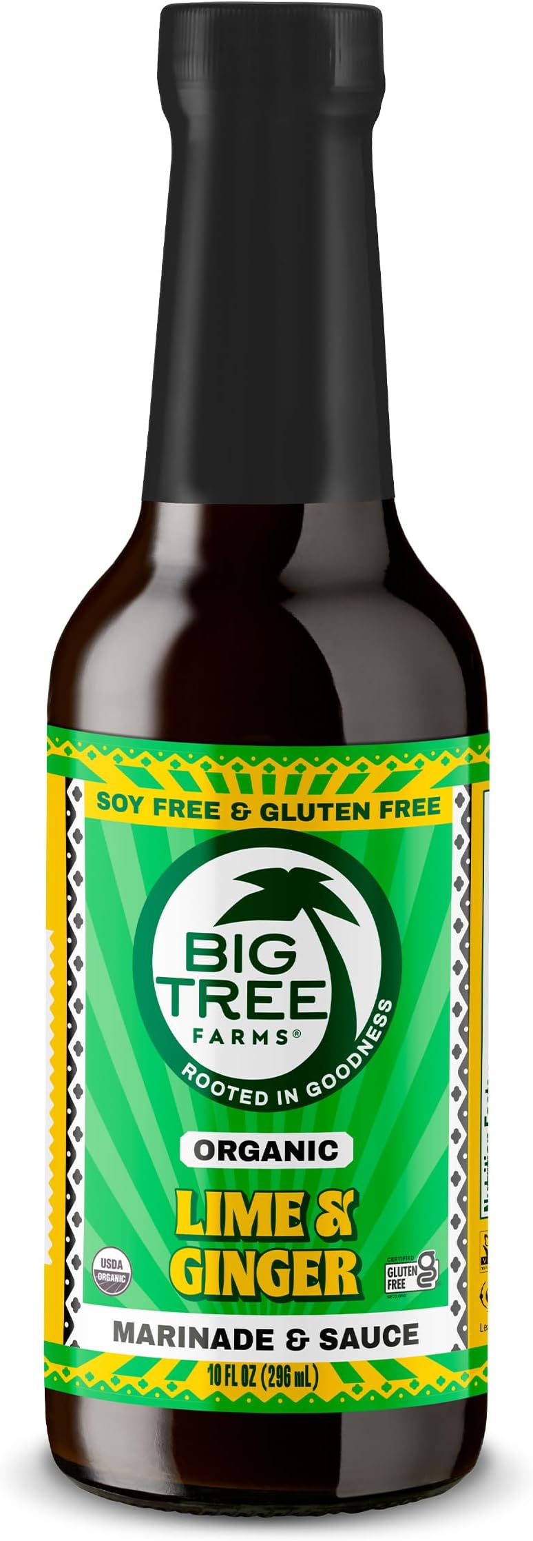 Big Tree Farms Organic Coco Aminos - Liquid Coconut Aminos, Soy-Free Sauce, Low Sodium, Soy Alternative, Gluten Free, Kosher, Marinade & Sauce, Non-GMO - Gingery Lime, 10 Fl Oz (Pack of 1)