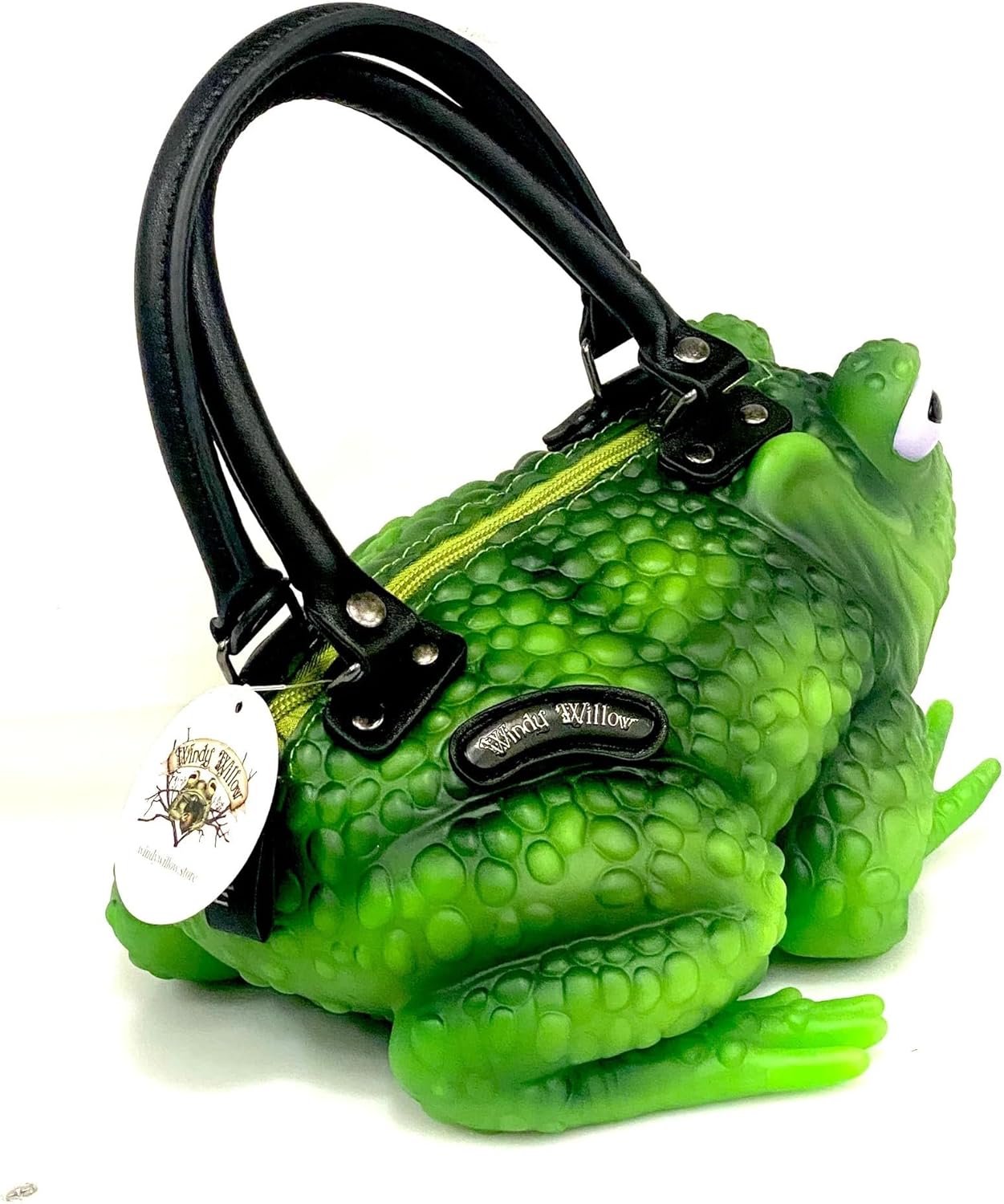 Green Glowing Glow in the Dark Toad Bag Purse Satchel Handbag Witch Frog Cottagecore Goblincore Dark Gothic Aesthetic