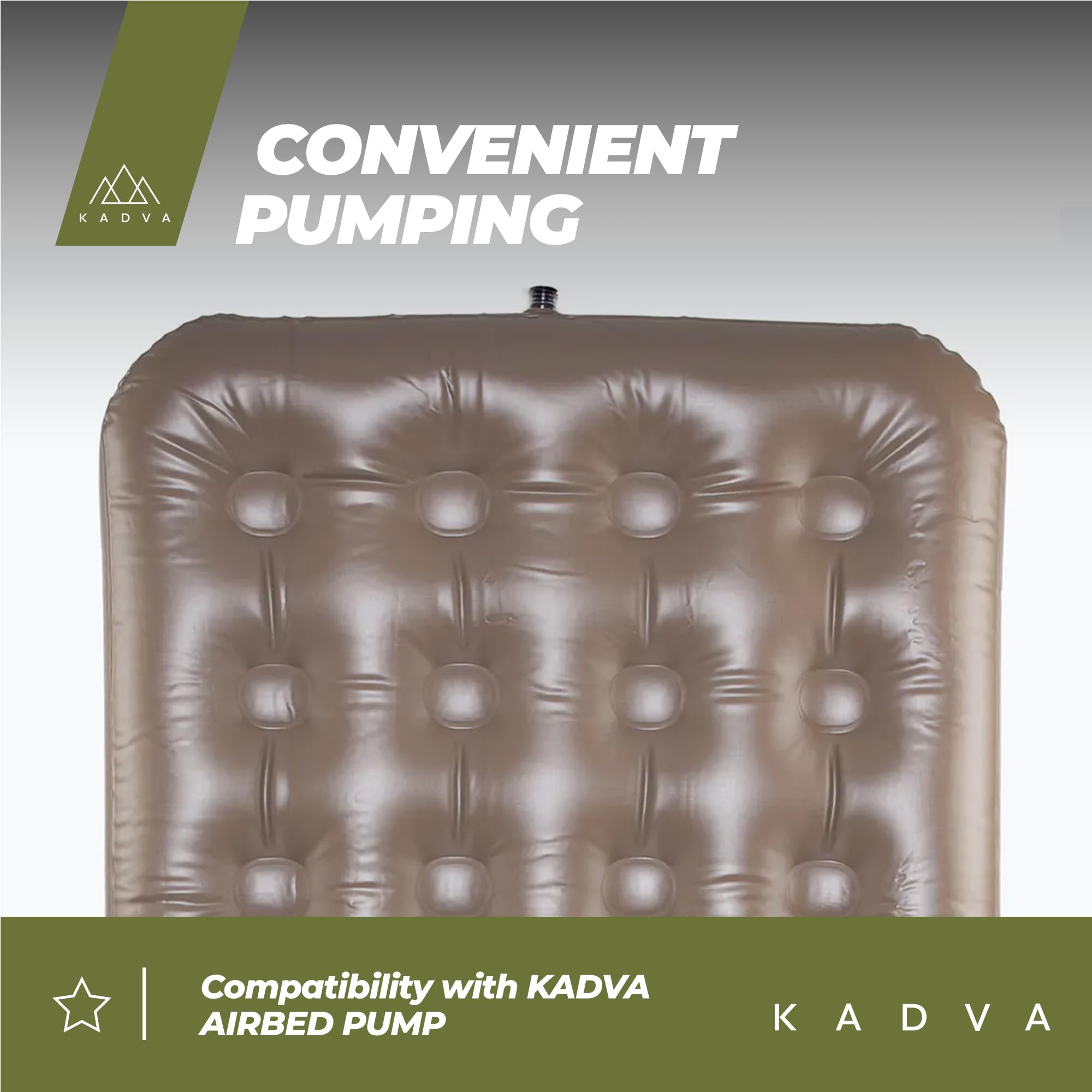 KADVA SINBED Pojedynczy materac dmuchany w kolorze beżowym (191 x 99 x 22 cm), nośność 140 kg, szczelny, z podwójnym zaworem, PCW, łatki naprawcze. Idealny na kemping, podróże, dodatkowe łóżko.