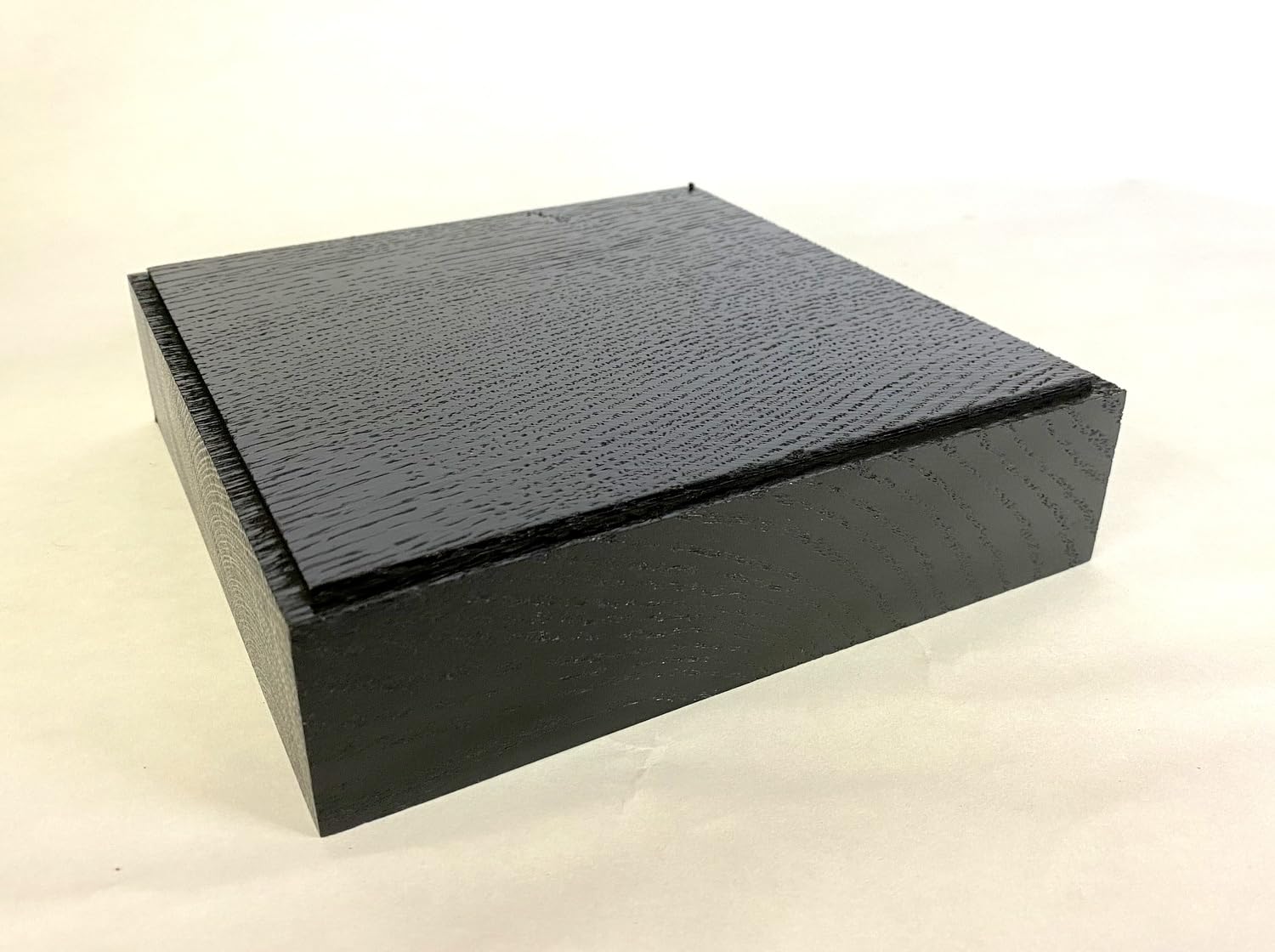Base per statua, piedistallo, supporto in rovere massiccio 18x18x5 (Nero)