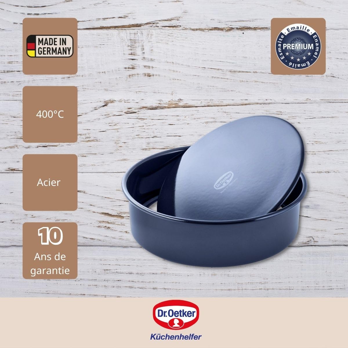 Moule à Savarin Et Manqué Dr Oetker 26cm - Acier Émaillé Antiadhésif - Pour Gâteaux Et Brioches