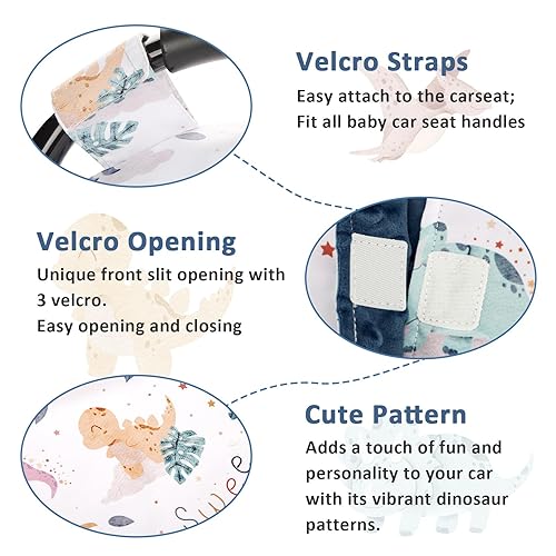 Miniatura 10 de DILIMI Peekaboo - Fundas de asiento de automóvil para bebés, niños y niñas, 2 en 1, fundas de lactancia materna, toldo cálido Minky para recién