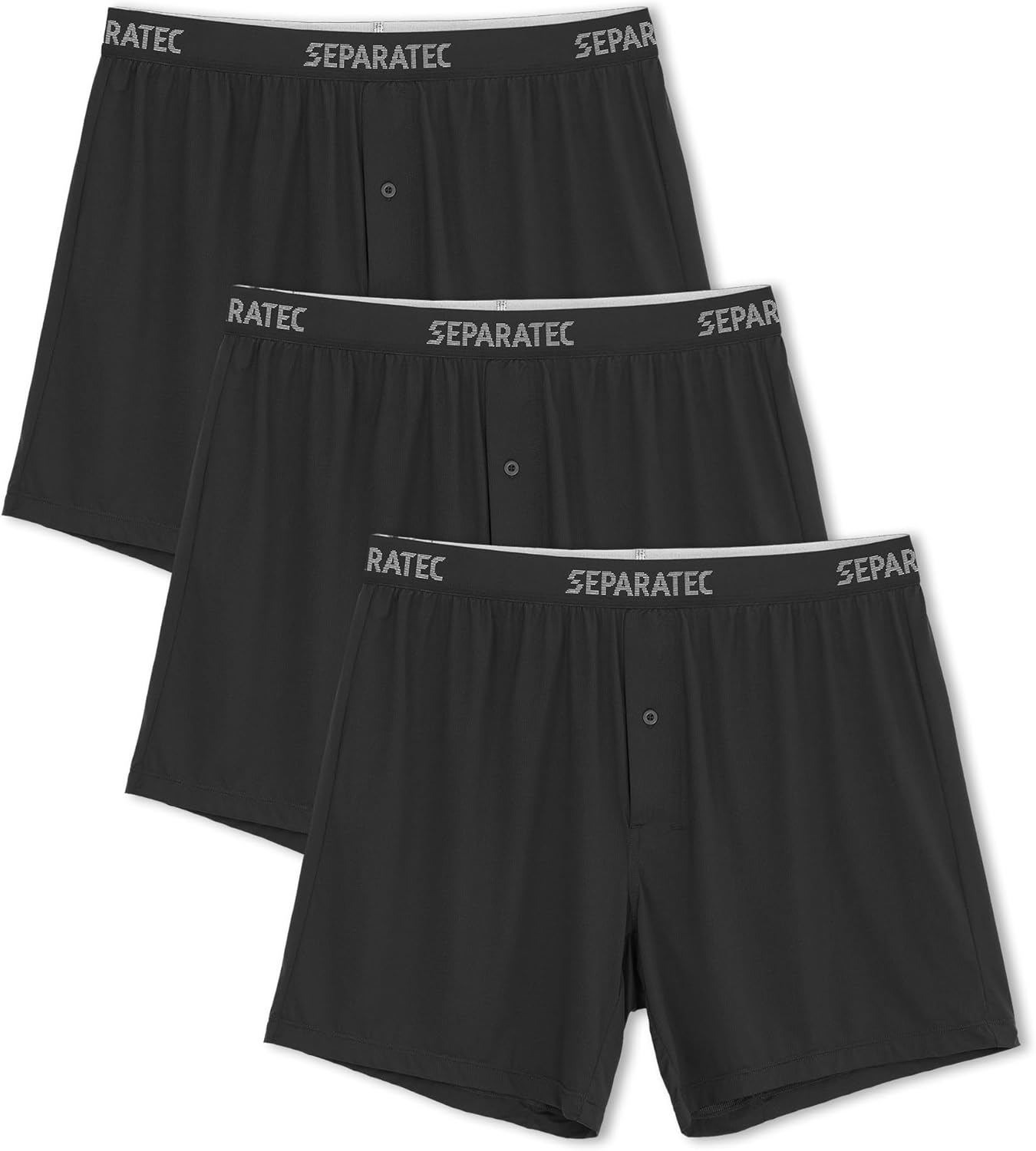Separatec Mens Boxer Shorts Breathable Quick Dry Mesh Boxers for Men Moisture Wicking Soft Loose Fit Men's Underwear 3 Pack