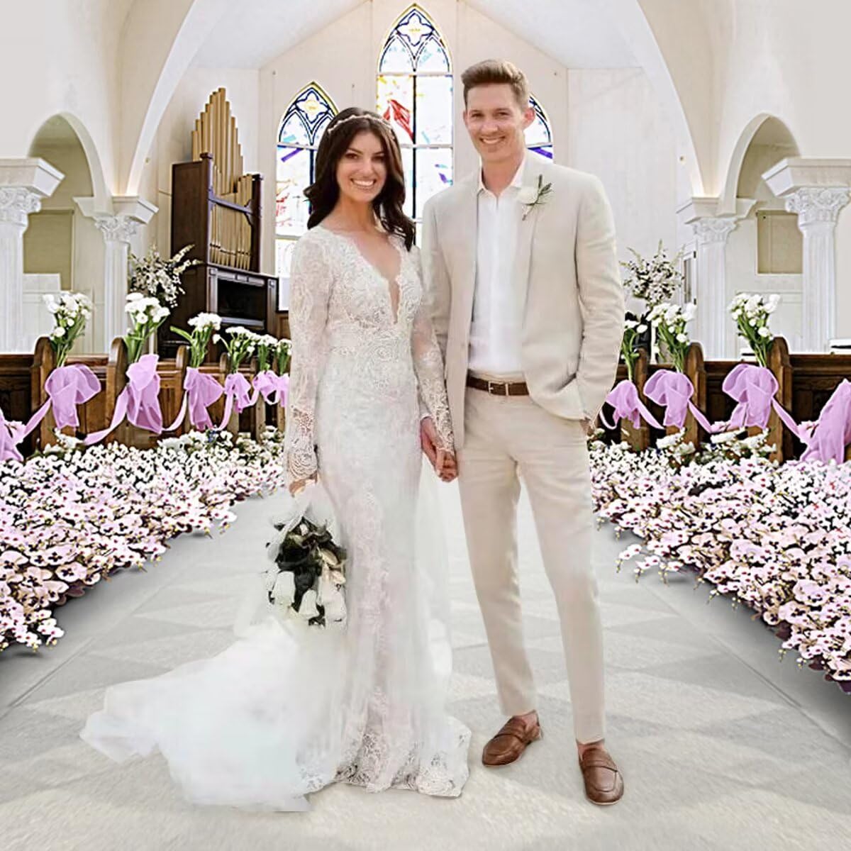 Mens 3 Pieces Summer Linen Suit Beach Wedding Slim Fit Blazer Grooms Suits - Image 3