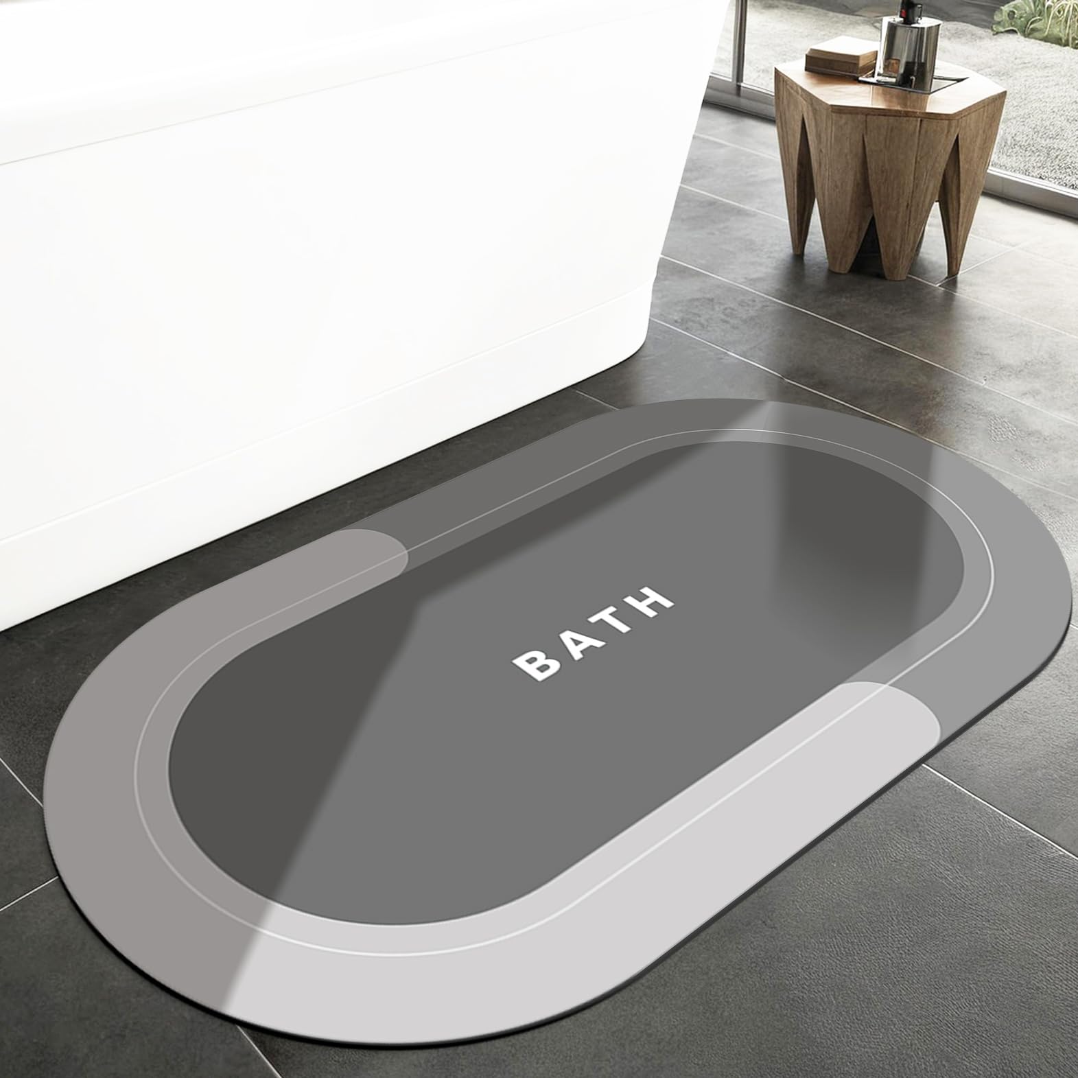 Tapis de bain diatomite absorbant et doux pour sortie de douche