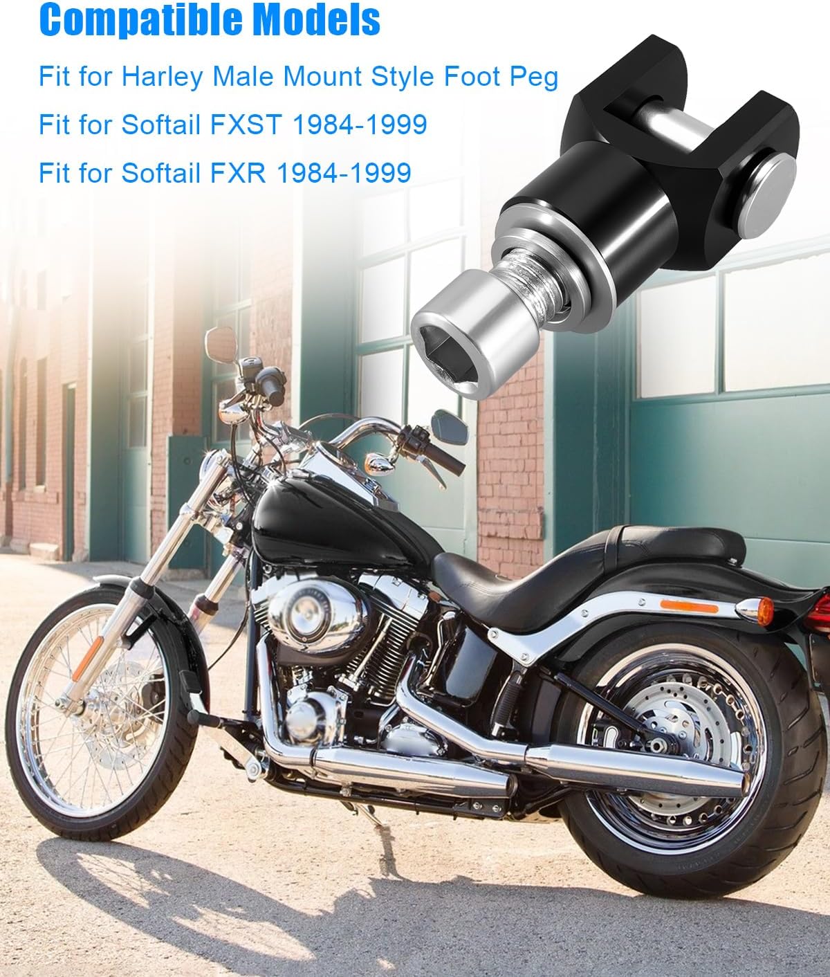 Motorcycle Foot Pegs Mount Supports Footrest Mounting Clevis Hardware Kit 29mm Fit for Harley Davidson FX Softail FXST FXR Low Rider Custom FXLR FXR Super Glide, Male Mount Style