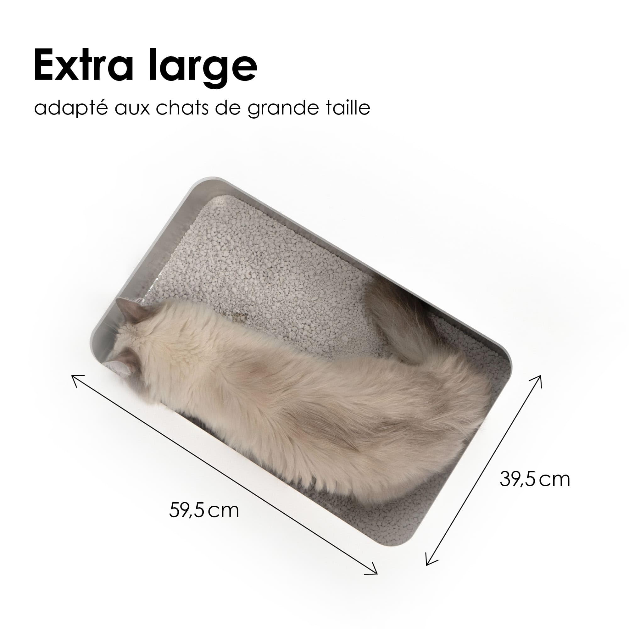 LucyBalu® Steeloo Litière Chat XXL bassine Acier Inoxydable sans Couvercle