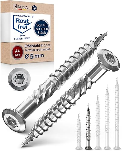 terrasse inox A4 V4A vis à bois Torx TX fraisée bombée 5x50 Vis