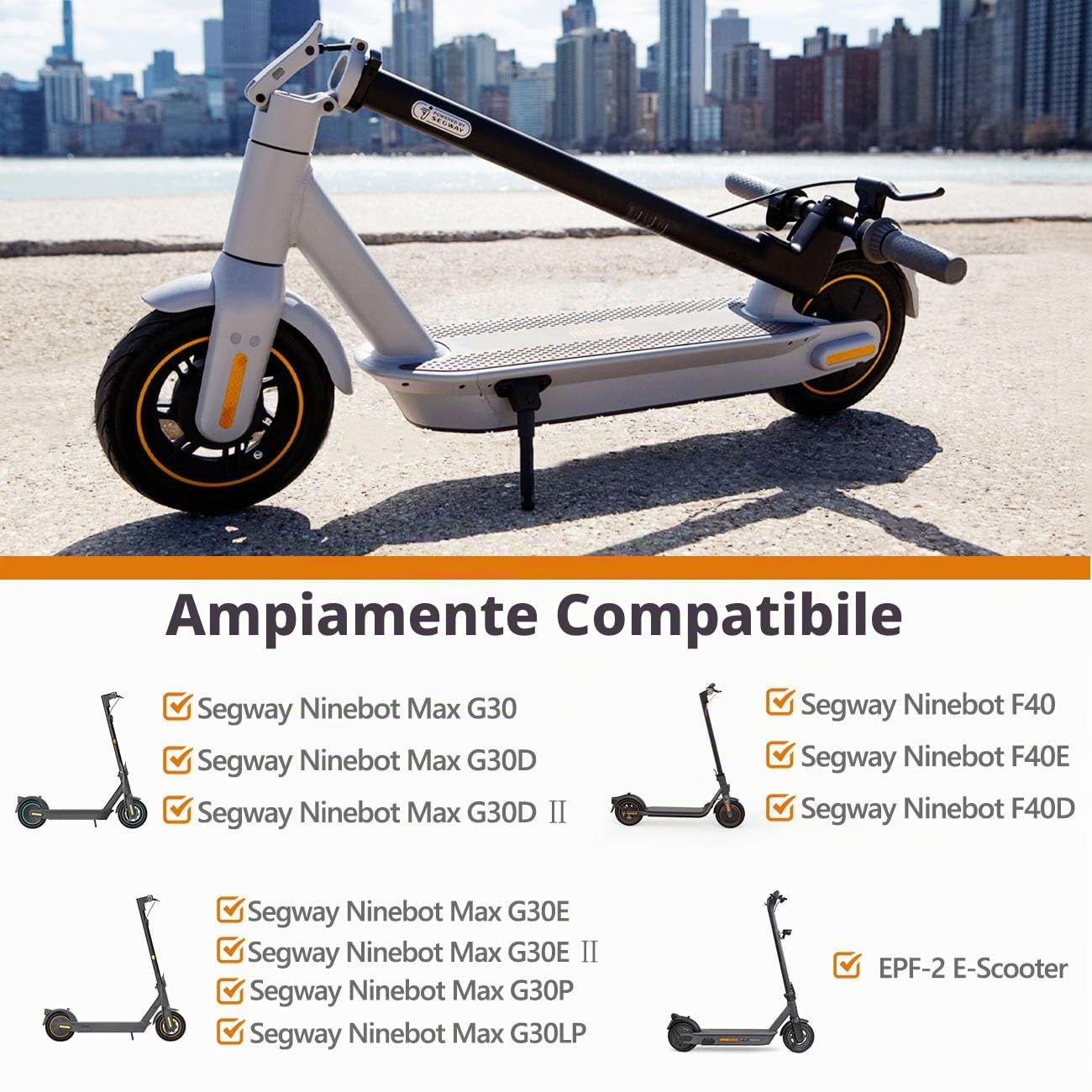 60/70-6.5 Ruote Tubeless per Segway Ninebot Max G30 Scooter Ruota di Scorta Fuoristrada Autoriparante Addensata Antideflagrante Durevole e Sicura (2 Pcs)