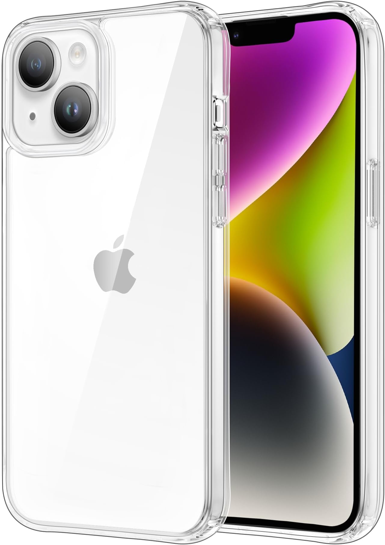 iCatchy for iPhone 14 Case/iPhone 13 Case 6.1-Inch, Shockproof Bumper Phone Cover, Anti-Yellowing Clear Back Compatible with iPhone 14/13 (Clear)