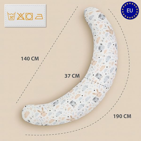 Totsy Baby Cuscino allattamento e gravidanza 190cm – Guanciale laterale corpo per dormire sul fianco Supporto perfetto per il riposo e il relax Ideale per maternità e futuro mamme Forma a C Oeko-Tex - 2