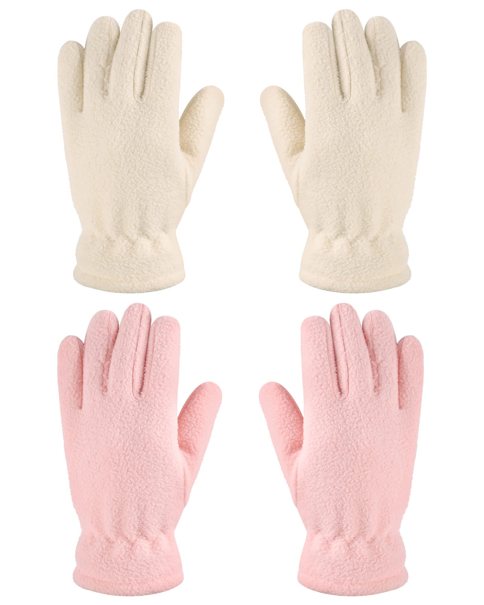 Geyoga 2 Pairs Kids Fleece Gloves