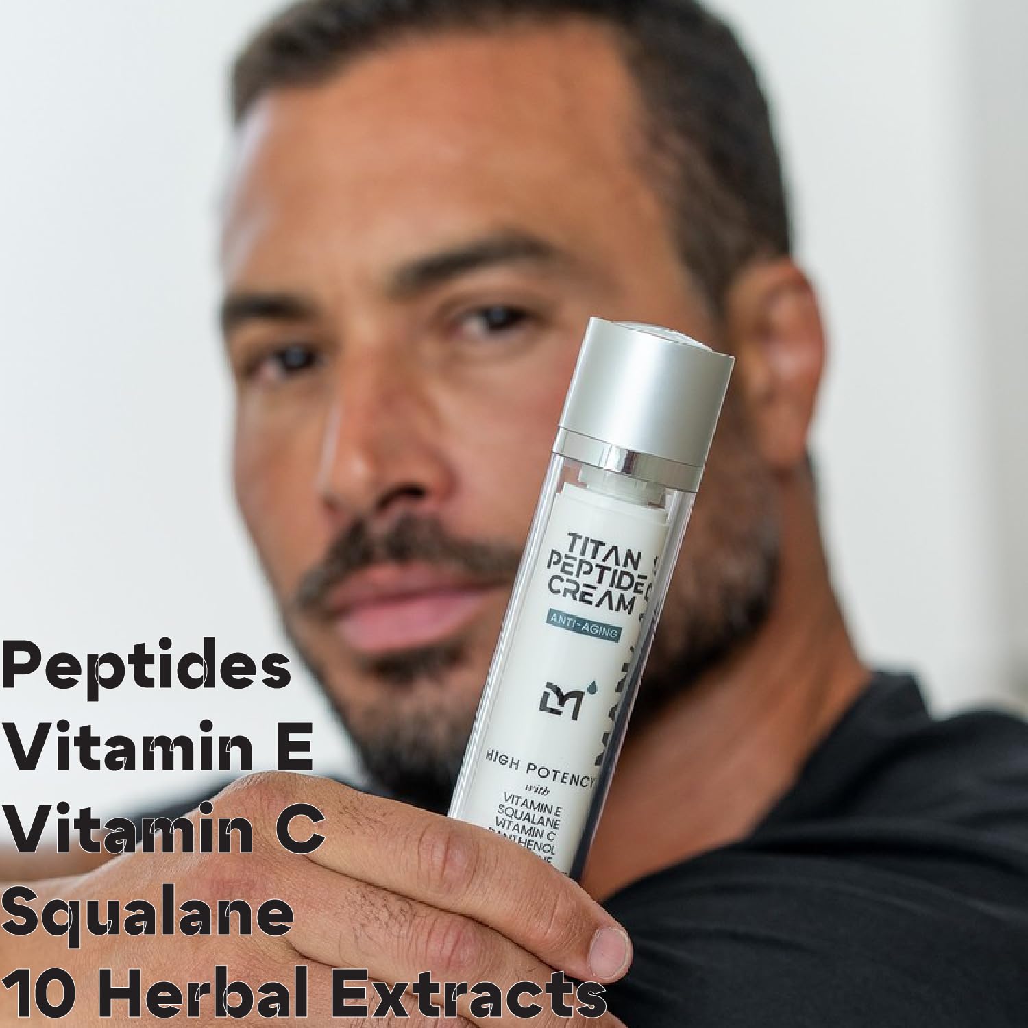 Titan Peptide Anti-Aging Mens Face Cream – Mens Face Moisturizer – For Men, Face Lotion – Men, Skin Care – Tighten, Firm, Revitalize – Peptides, Vitamin C & E, Squalane – All Skin – Unscented - Image 4