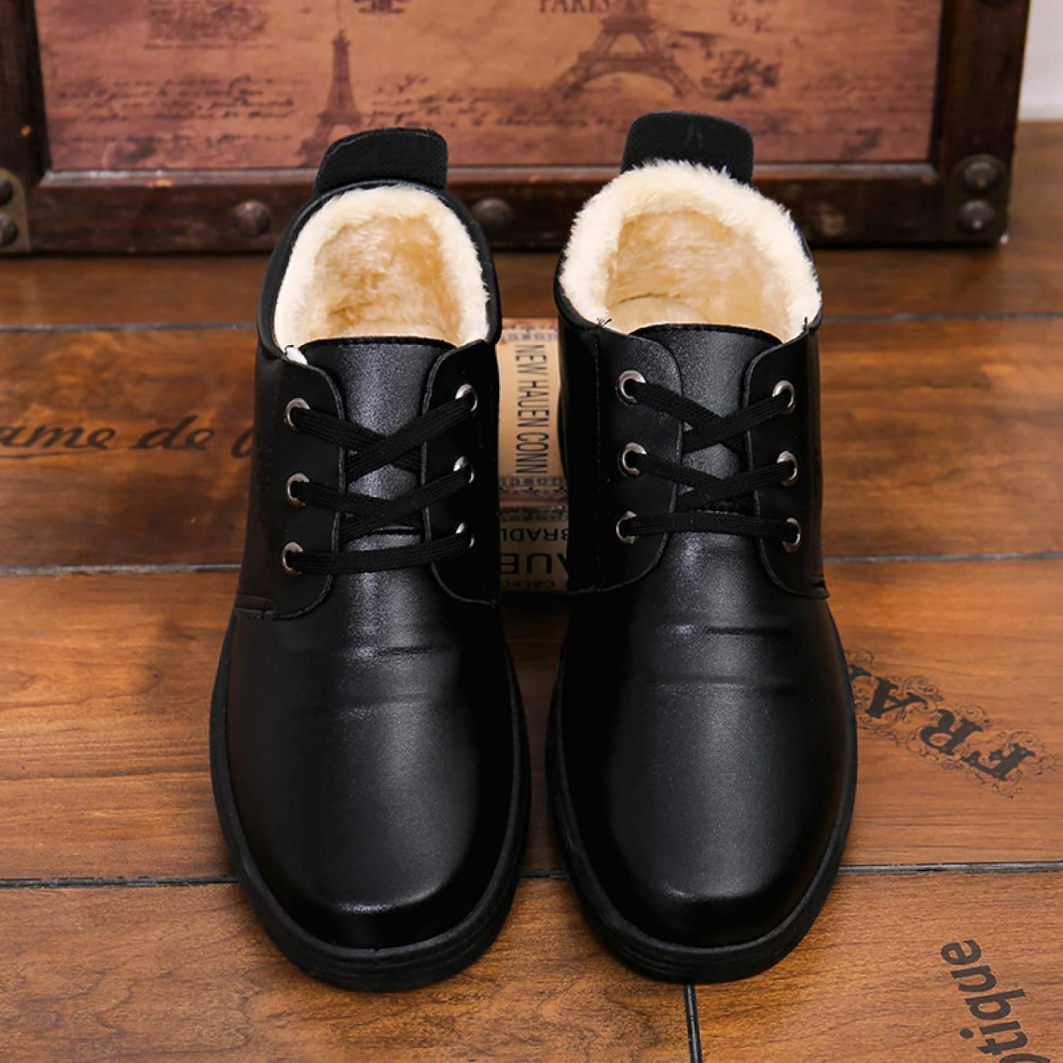 Amazon | [ブウケ] スノーブーツ ビジネスシューズ メンズ 冬用 ボア