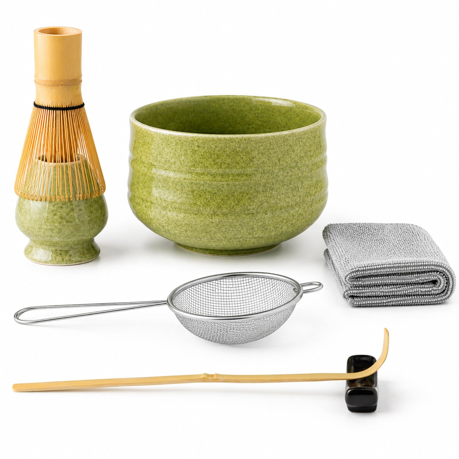7 Pcs Matcha Set, Matcha Kit for Ceremony, Matcha Tea Set for Making Latte, Japanese Matcha Ceremony Kit, Matcha Whisk Set and Bowl(chawan) with All Accessories, Gift for Matcha Lover