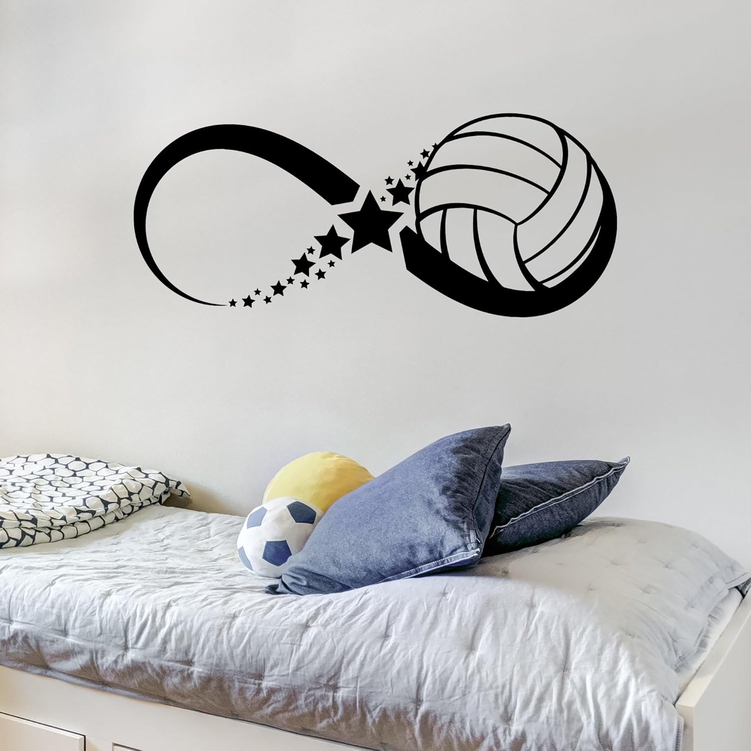 Large Vinyl Wall Decal Volleyball Ball Sport Game Infinity Stickers (385ig) Matte Black