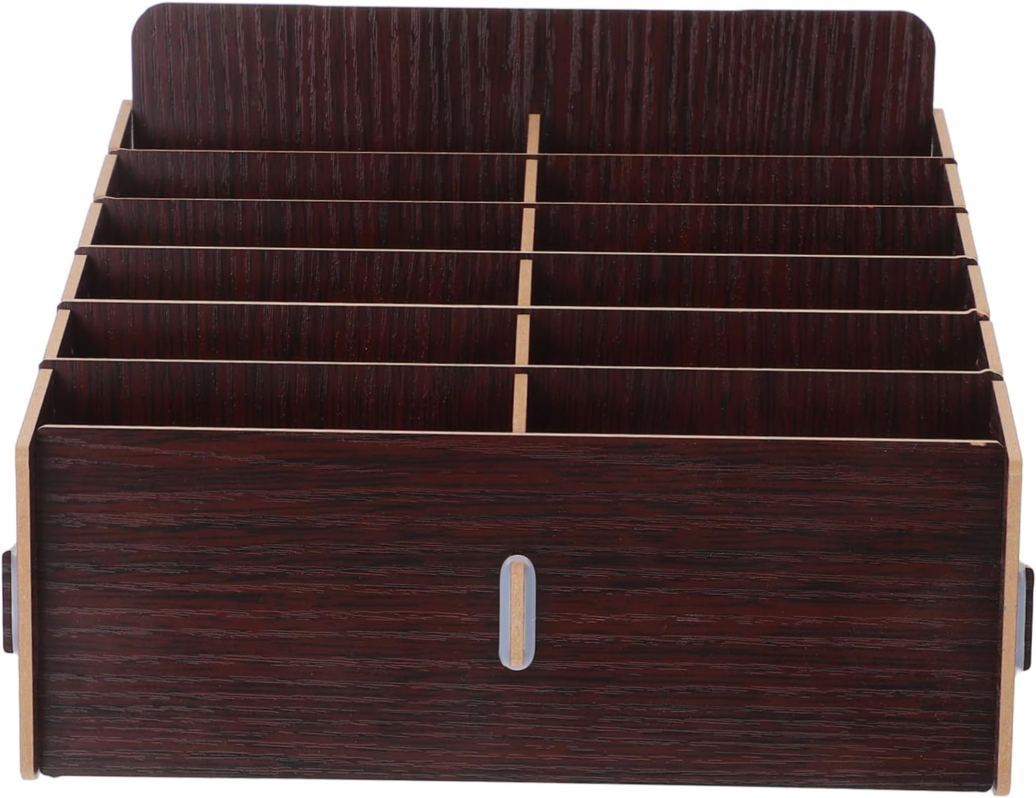 LALAFINA Wooden Phone Case Storage Box Compartment Desktop Organizer Phone Holder for Desk