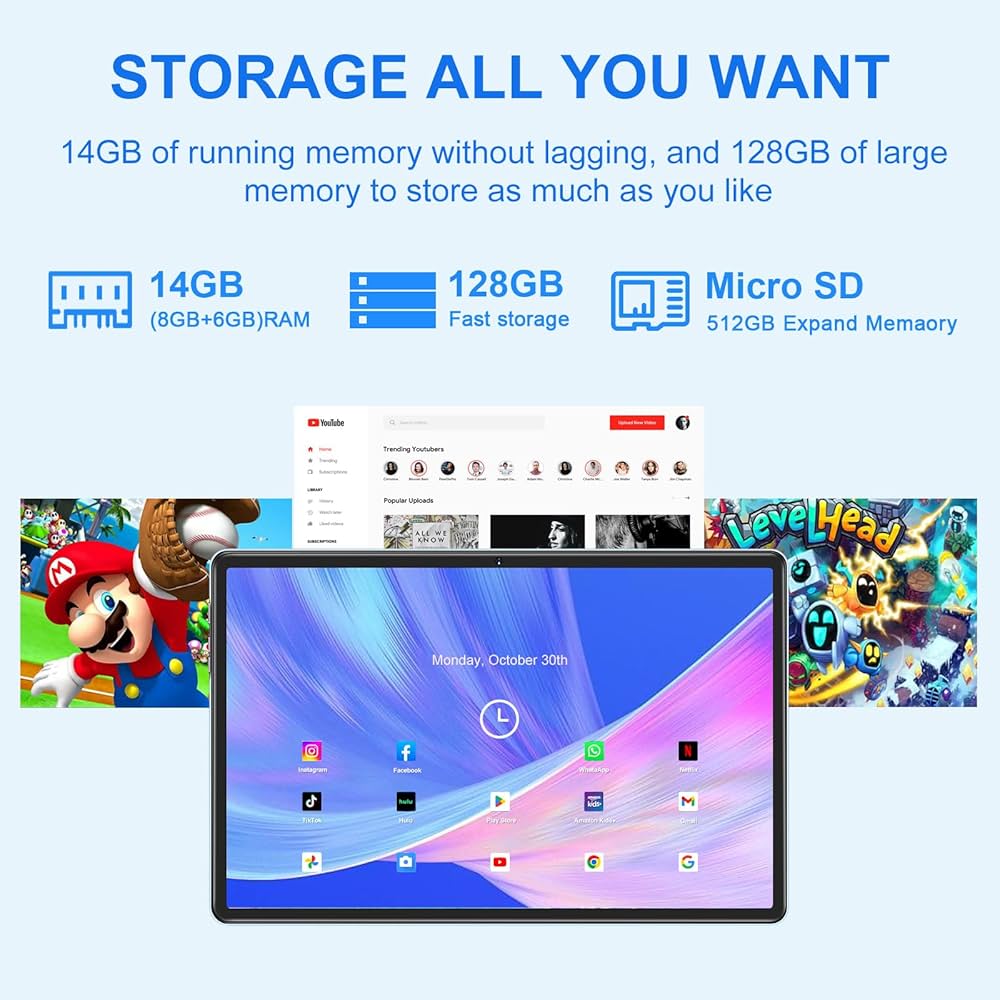 ◎極上ホワイト★爆速SSD＆メモリ12GB★カメラ★14.1型ワイド★Ziea様 Amazon.com : ZIOVO 2023 Tablet 10.1 inch Android 13 Tablet
