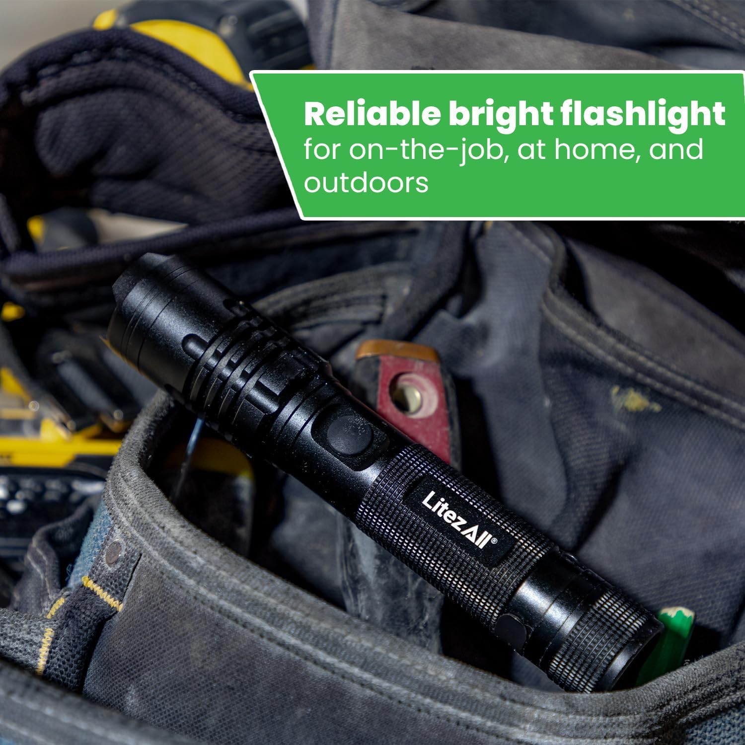 LitezAll 1000 Lumen Rechargeable Flashlight – USB Flashlight Rechargeable Pocket, Power Bank, High/Low Modes, Compact Flashlight with Charging Cable Included