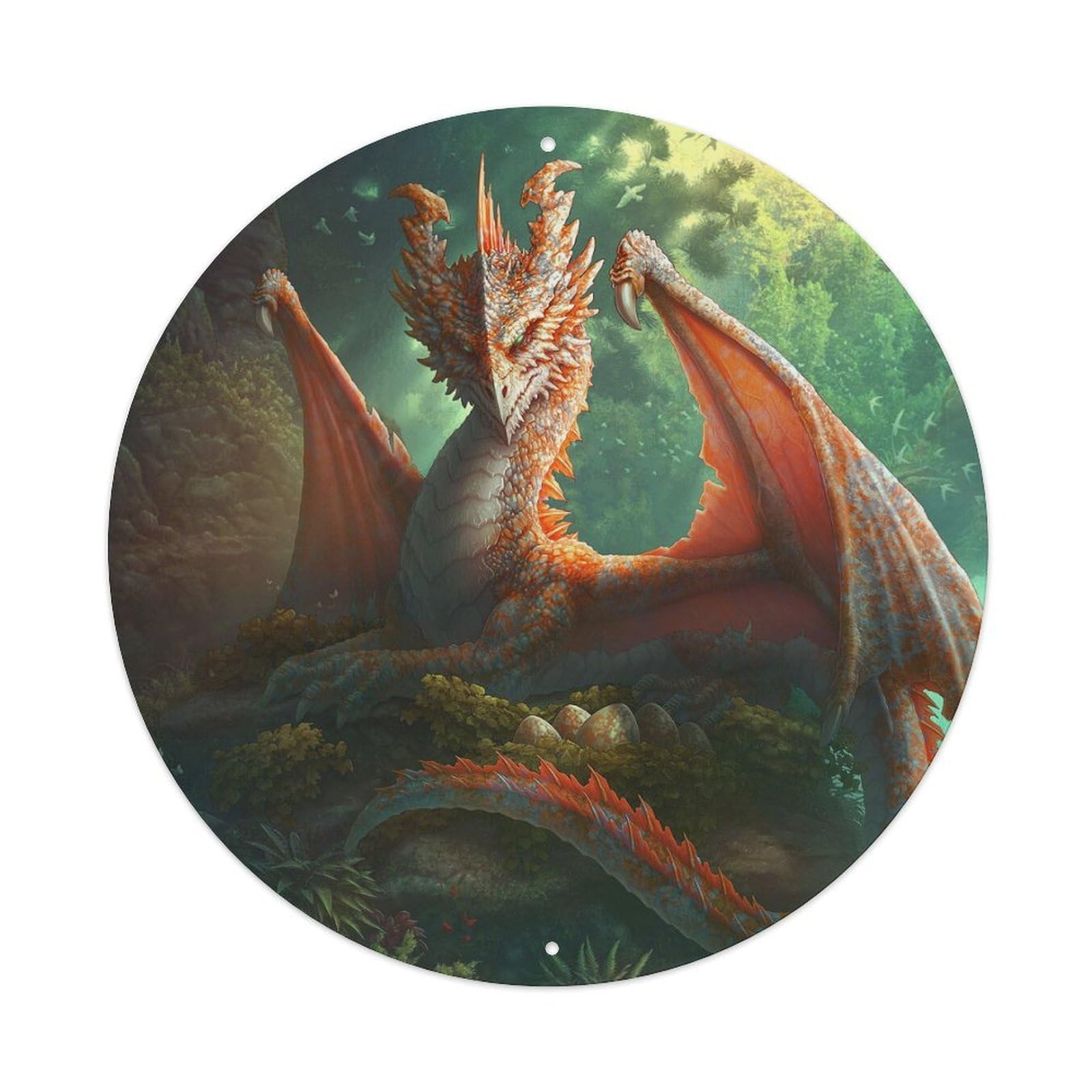 Animals Artwork Giant Dragon Vintage Metal Tin Sign Plaque Wall Decor for Cafe, Club Bar, Office, Garden Metal Poster 8x8Inch