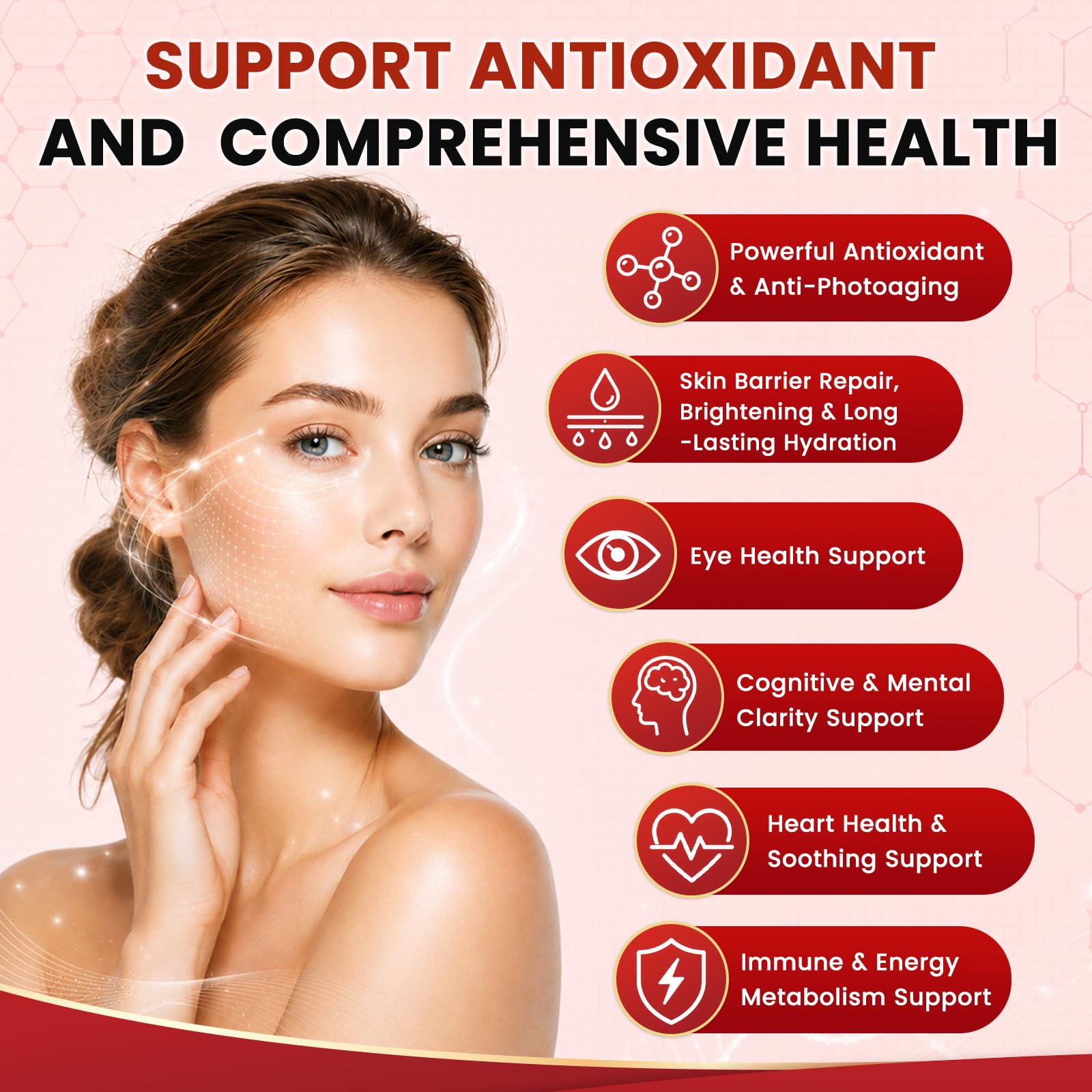 Liposomal Astaxanthin 24mg Liquid Drops, 21-in-1 Antioxidant Supplement - Haematococcus Pluvialis with L-Glutathione, CoQ10, Resveratrol & Lutein,Strawberry Flavor, 2 OZ — Amazon image 3