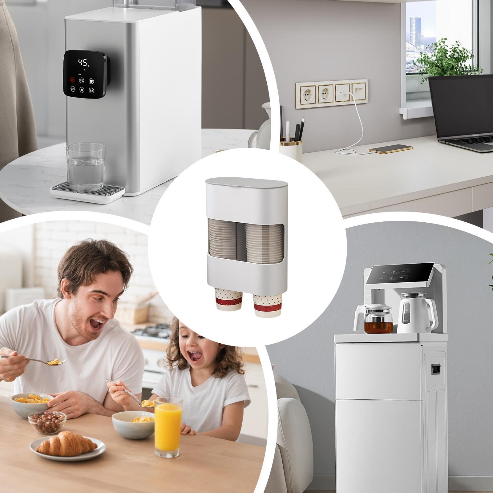 Dispenser per tazze da bagno, montaggio a parete, porta bottiglia per feste, dispenser per acqua refrigerante, montaggio a parete, per bagno, sala pausa, palestra