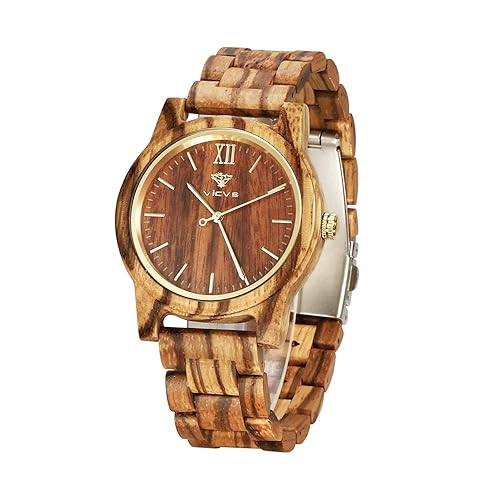 Wooden Watches for Men and Women, Natural Walnut/Olive Wood Japanese