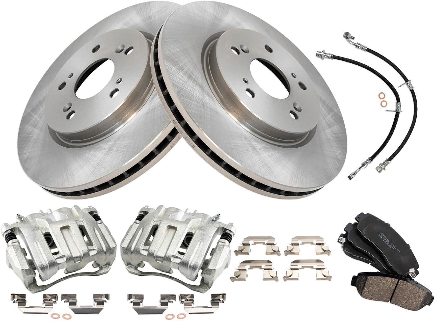 TRQ Front Brake Pad & Rotor Kit Ceramic Compatible with 2007-2011 Honda CR-V