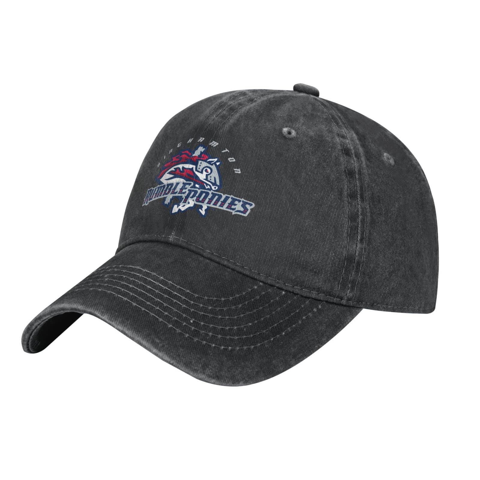 DPgUfPV Binghamton Rumble Ponies Cowboy Hats，Unisex Adjustable for Hat Baseball Cap Casquette Black